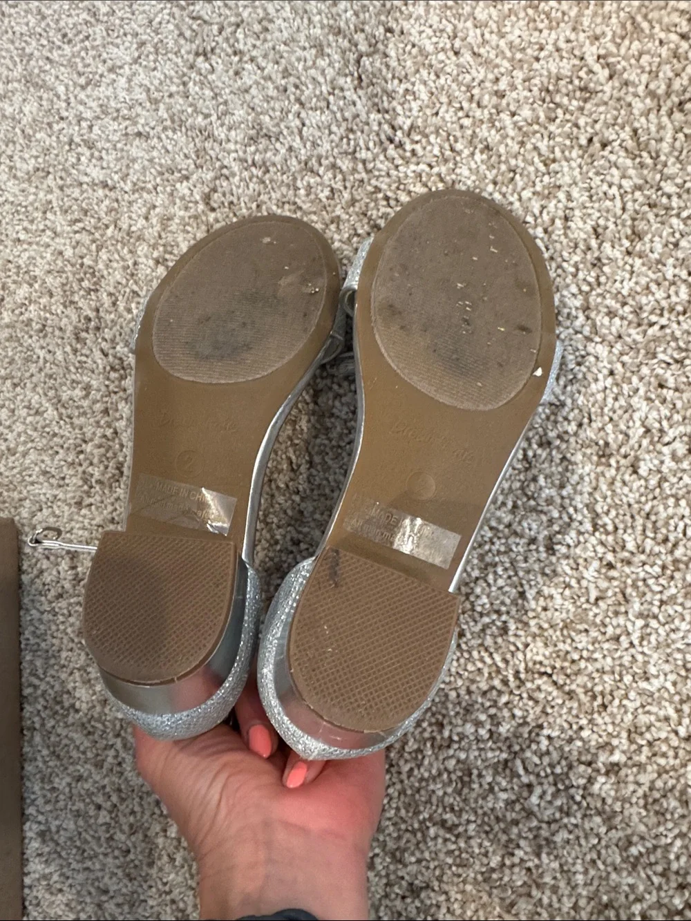 Dream Pairs Silver Glitter Ankle-Strap Sandals